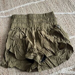Free People Olive Green Running Shorts, Size Small